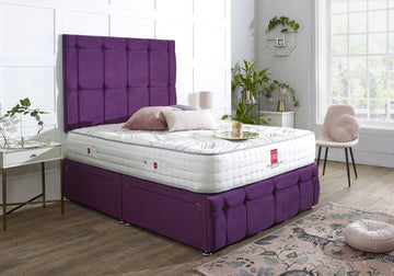 Turin divan bed set with tall button headboard and footboard