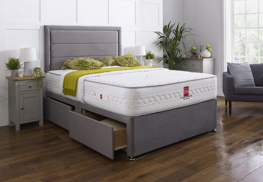 Athens divan bed set with border headboard