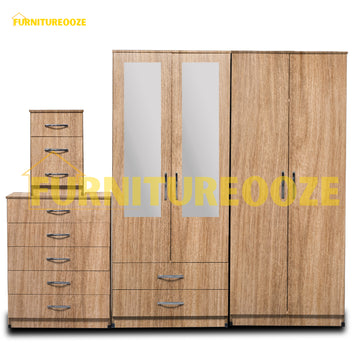 2-HALF MIRROR WITH 2-BOTTOM DRAWERS(4 DOOR)