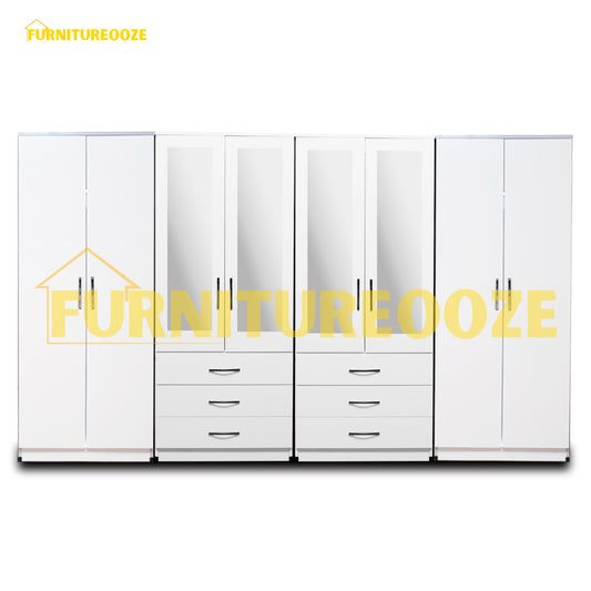 4-HALF MIRROR WITH 6-BOTTOM DRAWERS (8-DOOR)