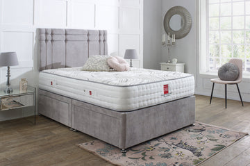 canterbury divan bed set with button headboard