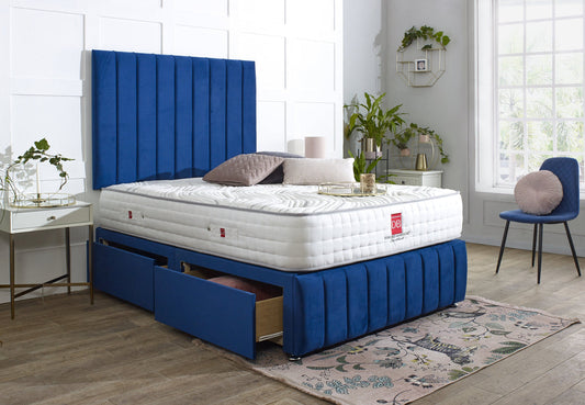 Nsavannah divan bed set with tall headboard and footboard