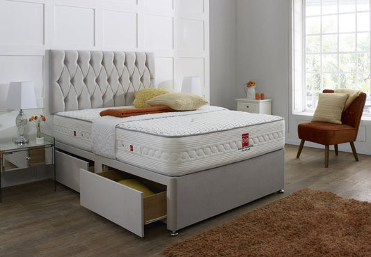 belgravia divan bed set with button headboard